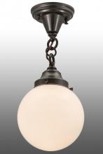 Meyda Yellow 165492 - 8"W Revival Schoolhouse White Globe Flushmount