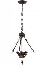 Meyda Yellow 166132 - 21"W Mahogany Bronze 6 LT W/Uplights Pendant Hardware