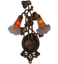 Meyda Yellow 16637 - 11"W Amber/Purple Pond Lily 2 LT Wall Sconce
