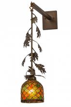 Meyda Yellow 167468 - 6" Wide Oak Leaf & Acorn Hanging Wall Sconce