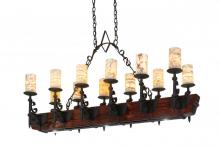 Meyda Yellow 167878 - 60" Long Tudor Jadestone 12 Light Oblong Chandelier