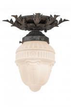 Meyda Yellow 169001 - 8.5"W Fancy Floral W/Colonnade Globe Flushmount