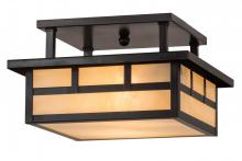 Meyda Yellow 169070 - 12"Sq Hyde Park Double Bar Mission Flushmount