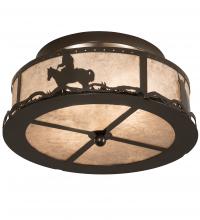 Meyda Yellow 169798 - 16" Wide Cowboy & Steer Flushmount