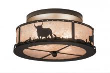 Meyda Yellow 169867 - 16"W Cowboy & Steer Flushmount