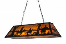 Meyda Yellow 171998 - 48"L Personalized Rockin' C Ranch Oblong Pendant