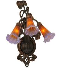 Meyda Yellow 17205 - 10.5"W Amber/Purple Pond Lily 3 LT Wall Sconce