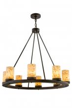 Meyda Yellow 172274 - 36"W Loxley Jadestone 8 LT Chandelier