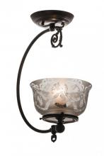 Meyda Yellow 173449 - 7"W Revival Gas Reproduction Semi-Flushmount