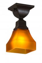 Meyda Yellow 173750 - 5"Sq Bungalow Frosted Amber Flushmount