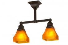 Meyda Yellow 173752 - 17"L Bungalow Frosted Amber 2 LT Semi-Flushmount