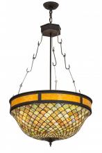 Meyda Yellow 174933 - 25"W Tiffany Fishscale Inverted Pendant