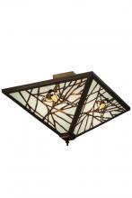 Meyda Yellow 178518 - 21"Sq Backyard Friends Flushmount