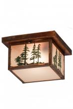 Meyda Yellow 180660 - 10"Sq Hyde Park Tall Pines Flushmount