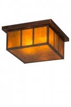 Meyda Yellow 180850 - 14"Sq Hyde Park Double Bar Mission Flushmount