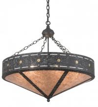 Meyda Yellow 185301 - 30" Wide Craftsman Target Inverted Pendant