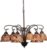 Meyda Yellow 18634 - 31"W Tiffany Fishscale 6 LT Chandelier