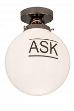 Meyda Yellow 186573 - 10"W Personalized "Ask" Deli Orb Flushmount