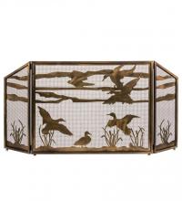 Meyda Yellow 187785 - 66" Wide X 32" High Ducks in Flight Fireplace Screen