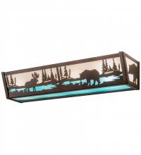 Meyda Yellow 188351 - 24"W Moose & Black Bear Vanity Light