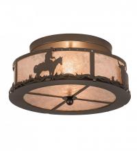 Meyda Yellow 189080 - 16"W Cowboy & Steer Flushmount