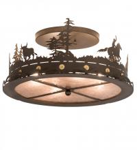 Meyda Yellow 189085 - 22" Wide Cowboy & Steer Flushmount