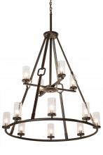 Meyda Yellow 189559 - 38"W Loxley Hugo 12 LT Chandelier