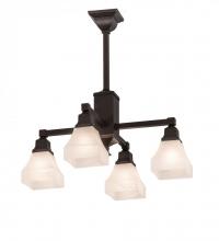 Meyda Yellow 192959 - 24.5"W Bungalow White Alabaster Swirl 4 LT Chandelier