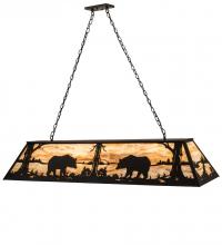 Meyda Yellow 193481 - 60"L Bear at Lake Oblong Pendant