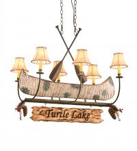 Meyda Yellow 197097 - 36" Long Personalized Canoe 6 Light Chandelier