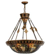 Meyda Yellow 19808 - 28" Wide Fleur-de-lis Inverted Pendant