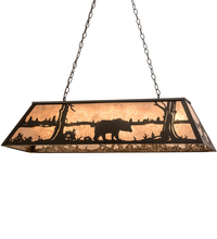 Meyda Yellow 199997 - 48" Long Bear at Lake Oblong Pendant
