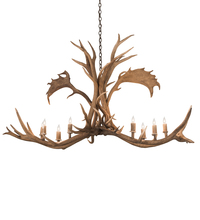 Meyda Yellow 200454 - 64" Long Antlers Elk & Fallow Deer 8 Light Chandelier