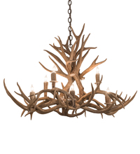 Meyda Yellow 200456 - 39" Long Antlers 8 Light Oblong Chandelier