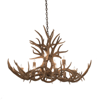 Meyda Yellow 200459 - 45" Long Antlers Mule Deer 10 Light Chandelier