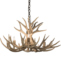 Meyda Yellow 200464 - 32" Wide Antlers Mule Deer 4 Light Chandelier