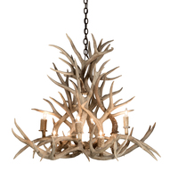 Meyda Yellow 200465 - 38" Wide Antlers Mule Deer 8 Light Chandelier