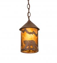 Meyda Yellow 202429 - 6" Wide Lone Bear Northwoods Mini Pendant
