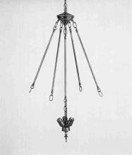 Meyda Yellow 21040 - 5" Wide Mahogany Bronze 3 Light Inverted Pendant Hardware