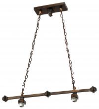 Meyda Yellow 211601 - 32" Long Antique Copper 2 Light Island Pendant Hardware