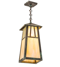 Meyda Yellow 212725 - 8" Square Stillwater Double Bar Mission Pendant
