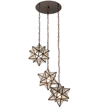 Meyda Yellow 213235 - 24" Wide Moravian Star 3 Light Cascading Pendant