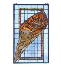 Meyda Yellow 21439 - 15" Wide X 25" High Guideboat Stained Glass Window