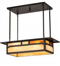 Meyda Yellow 214896 - 34" Long Hyde Park Double Bar Mission Oblong Pendant