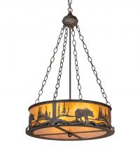 Meyda Yellow 216212 - 22" Wide Bear at Lake Inverted Pendant