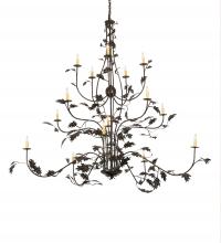 Meyda Yellow 218561 - 72" Wide Oak Leaf 15 Light Chandelier