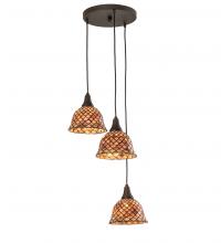 Meyda Yellow 219953 - 18" Wide Tiffany Fishscale 3 Light Cascading Pendant