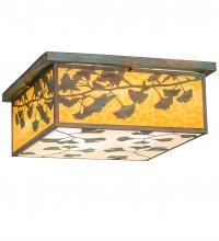 Meyda Yellow 220112 - 20" Square Hyde Park Ginkgo Flushmount