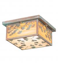 Meyda Yellow 220113 - 14" Square Hyde Park Ginkgo Flushmount
