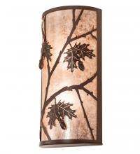 Meyda Yellow 221124 - 10" Wide Oak Leaf & Acorn Wall Sconce
